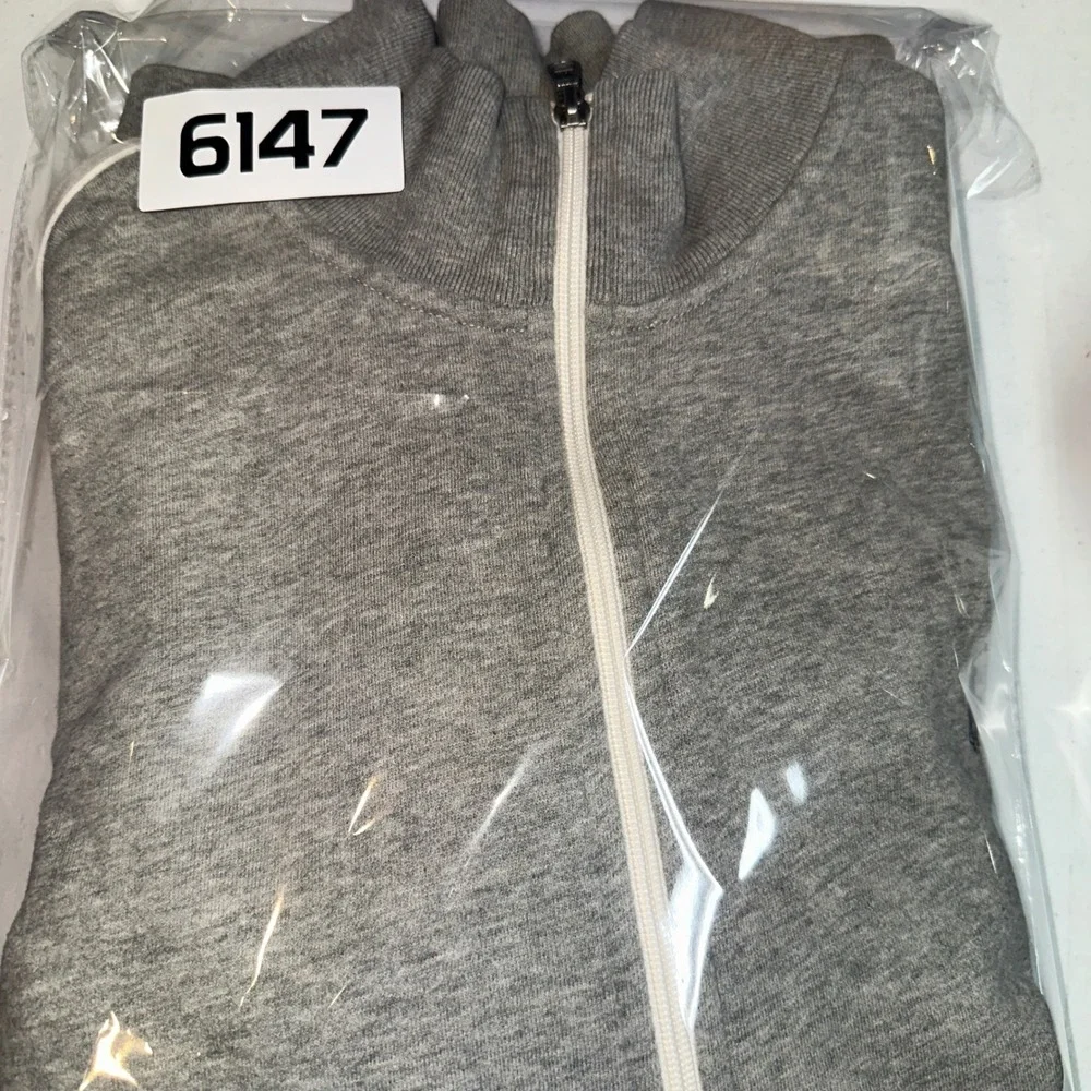 Polo Ralph Lauren Mens XXL Grey Track Jacket White Stripe Full Zip Pony Logo